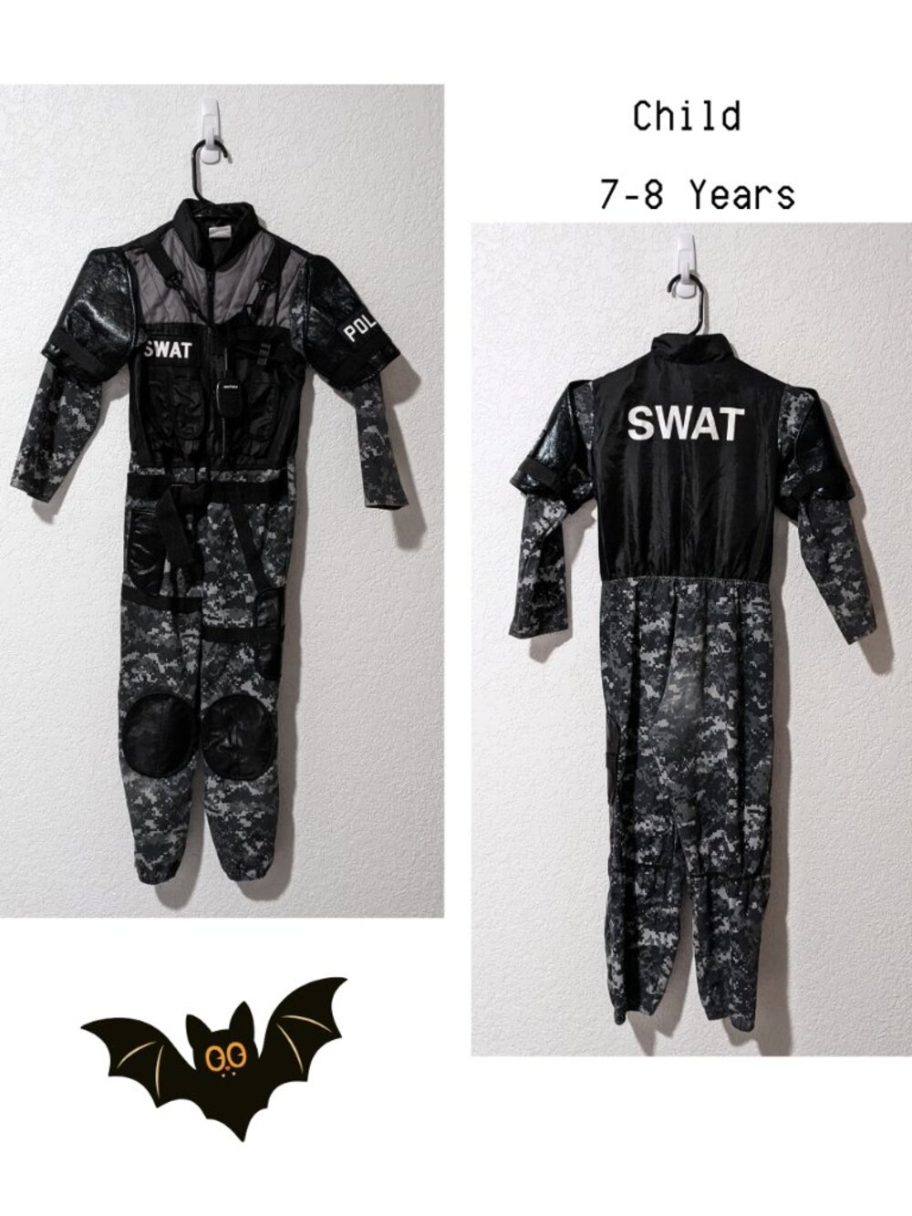 Teetot Kids SWAT Police Costume Tactical Camo Halloween Jumpsuit Dress Up 7-8
